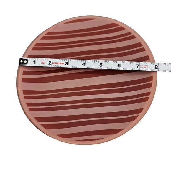 Temp-Tations Classic Red Stripe Glass Salad Luncheon Plates – Set of 4 - Picture 5 of 10